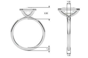 Solitaire Bezel Set Engagement Ring – Lab Diamond Engagement Ring in 18K Gold | Just Brilliant – side view