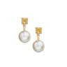 Aurelia Earrings by Just Brilliant – 3ct citrine and Akoya pearl drop earrings in 18K yellow gold