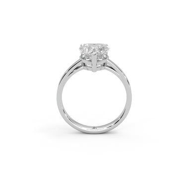 Beloved Heart Ring by Just Brilliant – 2ct heart-shaped lab diamond engagement ring in 18K white gold – close-up view