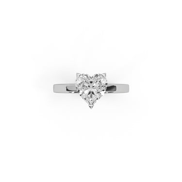 Beloved Heart Ring by Just Brilliant – 2ct heart-shaped lab diamond engagement ring in 18K white gold – detail view