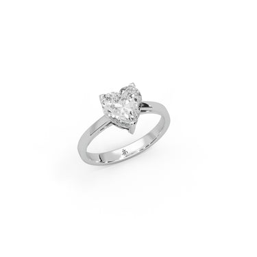 Beloved Heart Ring by Just Brilliant – 2ct heart-shaped lab diamond engagement ring in 18K white gold – lifestyle view