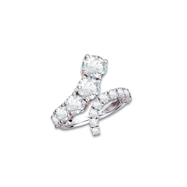 Cobra Ring by Just Brilliant – 4.07ct lab-grown diamond ring in 18K white gold, handcrafted in Italy