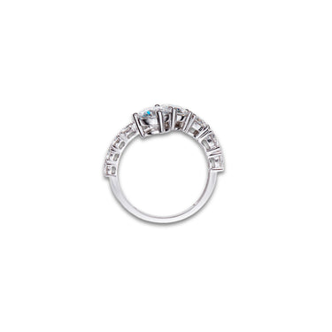 Cobra Ring by Just Brilliant – 4.07ct lab-grown diamond ring in 18K white gold, handcrafted in Italy – detail view