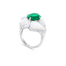Zambian Essence Ring by Just Brilliant – 4.05ct lab-created Zambian emerald ring in 18K white gold