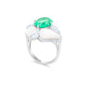 Colombian Essence Ring by Just Brilliant – 4.05ct lab-grown Colombian emerald ring in 18K white gold