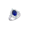 Diana Ring by Just Brilliant – 2.92ct sapphire with 1ct lab diamond halo ring in 18K white gold