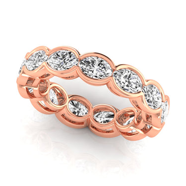 Diamond Emerald Cut Eternity Band – Emerald Cut Emerald & Lab Diamond Eternity Band in 18K Gold | Just Brilliant – view 7