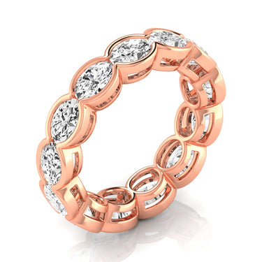 Diamond Emerald Cut Eternity Band – Emerald Cut Emerald & Lab Diamond Eternity Band in 18K Gold | Just Brilliant – view 9