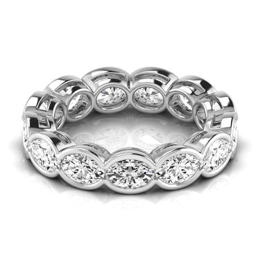 Diamond Emerald Cut Eternity Band – Emerald Cut Emerald & Lab Diamond Eternity Band in 18K Gold | Just Brilliant – detail ...