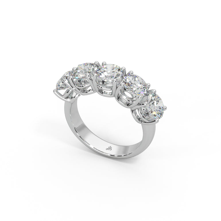 Eternal Cascade Ring by Just Brilliant – 2.5ct five-stone lab diamond ring in 18K white gold
