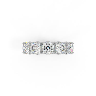 Eternal Cascade Ring by Just Brilliant – 2.5ct five-stone lab diamond ring in 18K white gold – detail view