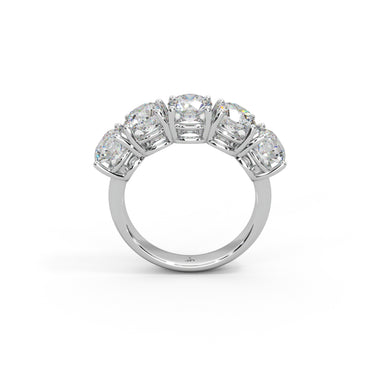 Eternal Cascade Ring by Just Brilliant – 2.5ct five-stone lab diamond ring in 18K white gold – close-up view