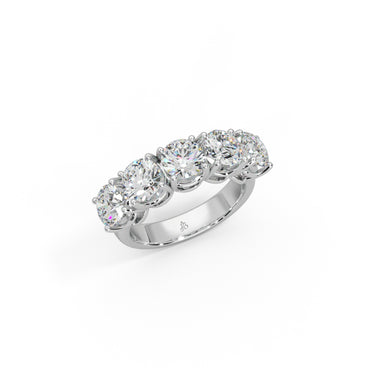 Eternal Cascade Ring by Just Brilliant – 2.5ct five-stone lab diamond ring in 18K white gold – lifestyle view