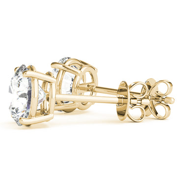 Round 4-Prong Solitaire Studs – Round Lab Diamond Stud Earrings in 18K Gold | Just Brilliant – view 9