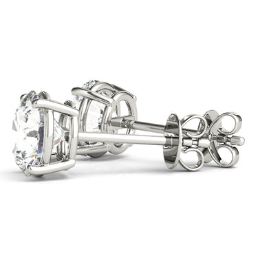Round 4-Prong Solitaire Studs – Round Lab Diamond Stud Earrings in 18K Gold | Just Brilliant – lifestyle view