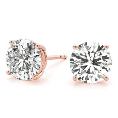 Round 4-Prong Solitaire Studs – Round Lab Diamond Stud Earrings in 18K Gold | Just Brilliant – view 13