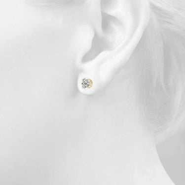 Round 4-Prong Solitaire Studs – Round Lab Diamond Stud Earrings in 18K Gold | Just Brilliant – view 10