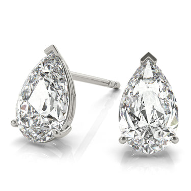10mm 4Pr Prong V Cnr Ear 2Wi – Lab Diamond Jewelry in 18K Gold | Just Brilliant – close-up view