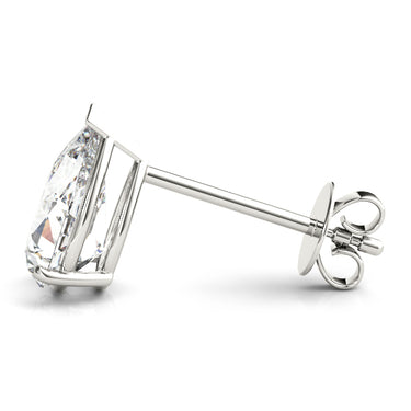 10mm 4Pr Prong V Cnr Ear 2Wi – Lab Diamond Jewelry in 18K Gold | Just Brilliant – detail view
