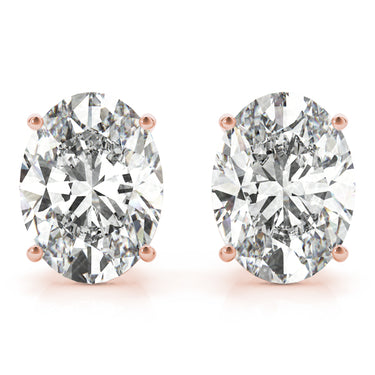 Oval Solitaire Basket Studs – Oval Lab Diamond Stud Earrings in 18K Gold | Just Brilliant – view 11