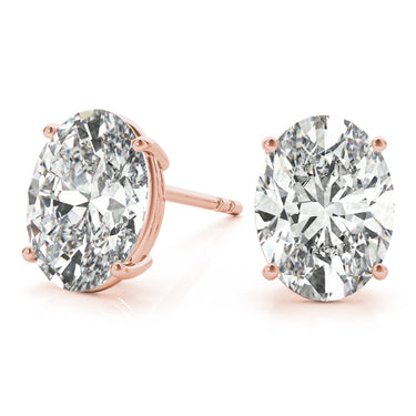 Oval Solitaire Basket Studs – Oval Lab Diamond Stud Earrings in 18K Gold | Just Brilliant – view 13