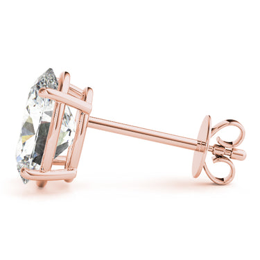 Oval Solitaire Basket Studs – Oval Lab Diamond Stud Earrings in 18K Gold | Just Brilliant – view 12