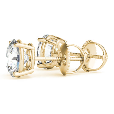 4-Prong Round Screwback Mounting – Round Lab Diamond Jewelry in 18K Gold | Just Brilliant – view 9