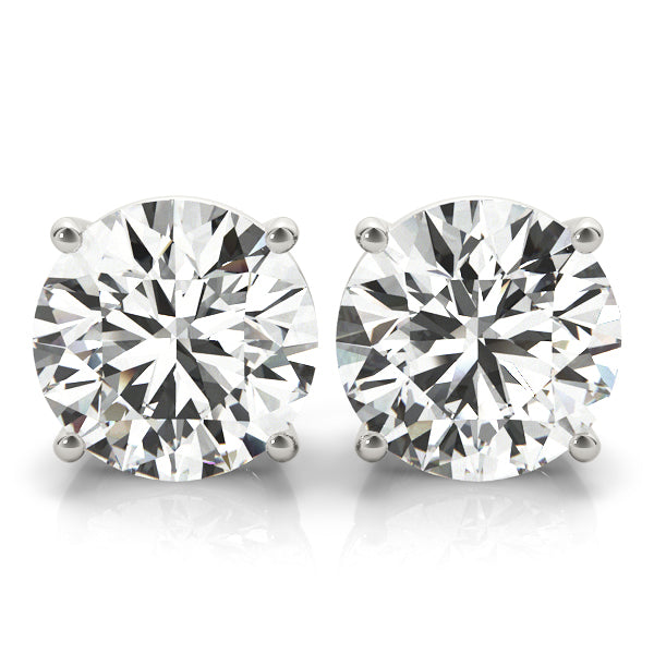 4-Prong Round Screwback Mounting – Radiant Lab Diamond Jewelry in 18K Gold | Just Brilliant