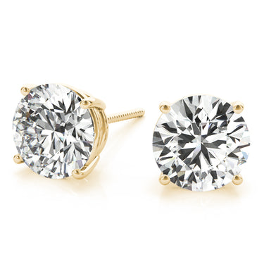 4-Prong Round Screwback Mounting – Round Lab Diamond Jewelry in 18K Gold | Just Brilliant – view 8