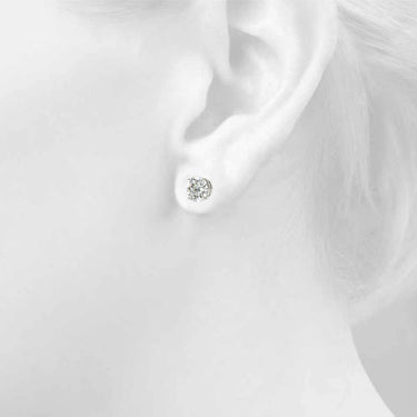 4-Prong Round Screwback Mounting – Round Lab Diamond Jewelry in 18K Gold | Just Brilliant – side view