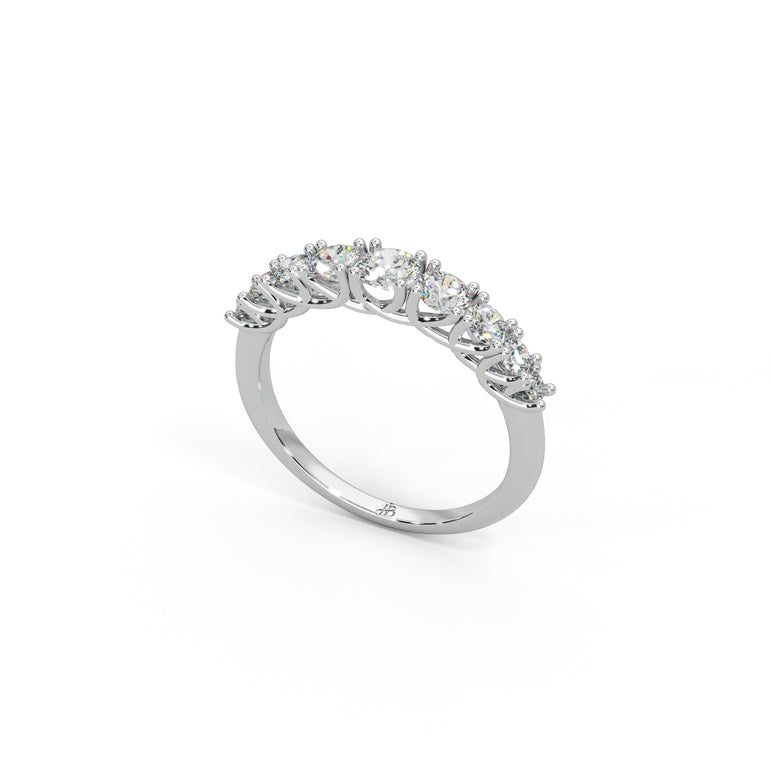 Harmony Halo Ring by Just Brilliant – 3.2ct lab diamond arc ring in 18K gold