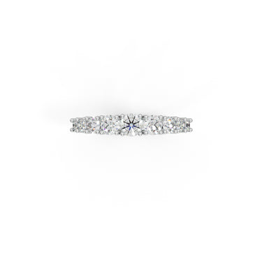 Harmony Halo Ring by Just Brilliant – 3.2ct lab diamond arc ring in 18K gold – detail view