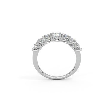 Harmony Halo Ring by Just Brilliant – 3.2ct lab diamond arc ring in 18K gold – close-up view