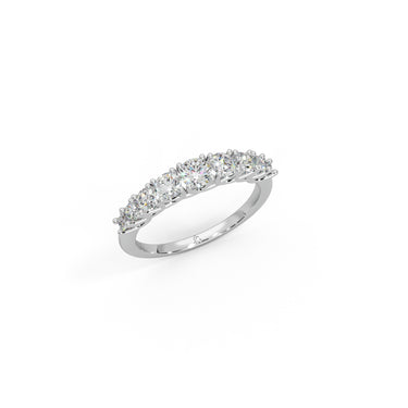 Harmony Halo Ring by Just Brilliant – 3.2ct lab diamond arc ring in 18K gold – lifestyle view