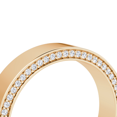 Just Brilliant pavé border band, 18K Rose Gold, detail view