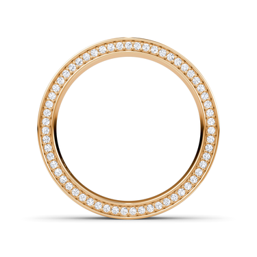 Just Brilliant pavé border band, 18K Rose Gold, profile view