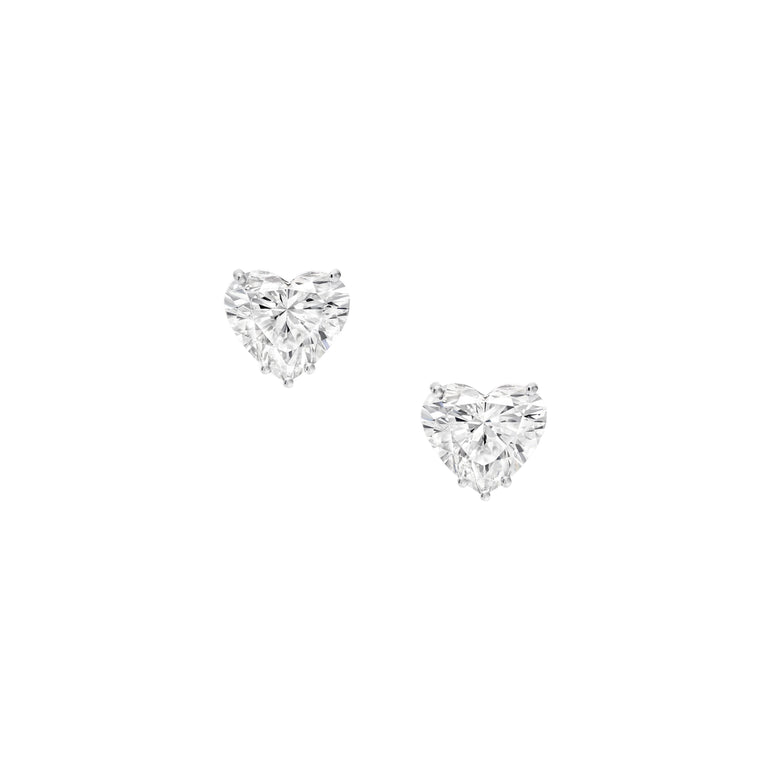 Love Studs by Just Brilliant – heart-shaped lab-grown diamond stud earrings in 18K white gold