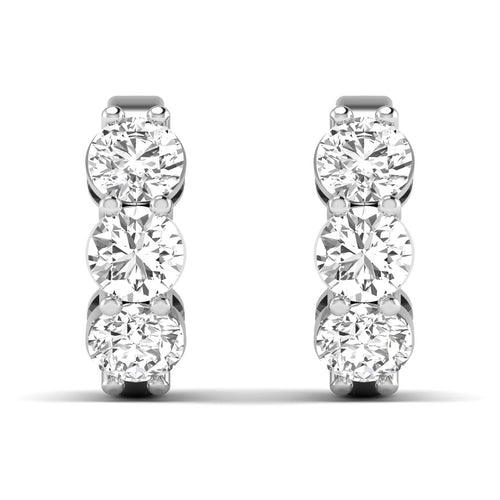 LGD 3-Stone Huggie Earrings