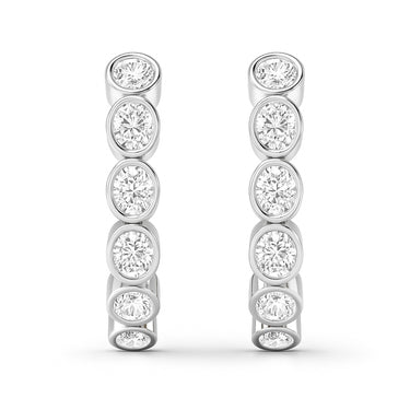 Lgd 5-Stone Hoop Earrings – Lab Diamond Hoop Earrings in 18K Gold | Just Brilliant – lifestyle view