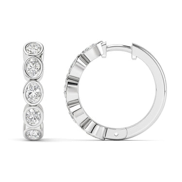 Lgd 5-Stone Hoop Earrings – Lab Diamond Hoop Earrings in 18K Gold | Just Brilliant – side view