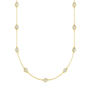 Lgd Stationary Necklace – Lab Diamond Necklace in 18K Gold | Just Brilliant – view 9