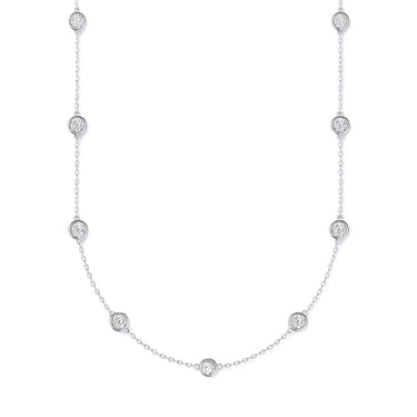 Lgd Stationary Necklace – Lab Diamond Necklace in 18K Gold | Just Brilliant – lifestyle view
