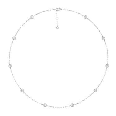 Lgd Stationary Necklace – Lab Diamond Necklace in 18K Gold | Just Brilliant – side view