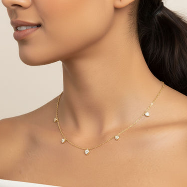 Lgd Stationary Heart Necklace – Heart-Shaped Lab Diamond Necklace in 18K Gold | Just Brilliant – view 7