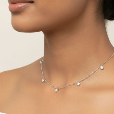 Lgd Stationary Heart Necklace – Heart-Shaped Lab Diamond Necklace in 18K Gold | Just Brilliant – close-up view