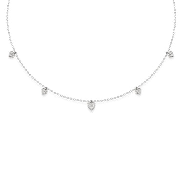 Lgd Stationary Heart Necklace – Heart-Shaped Lab Diamond Necklace in 18K Gold | Just Brilliant – lifestyle view