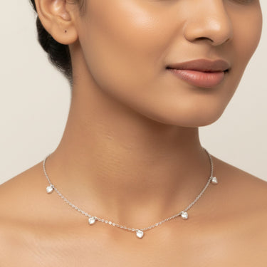 Lgd Stationary Heart Necklace – Heart-Shaped Lab Diamond Necklace in 18K Gold | Just Brilliant – detail view