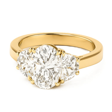 3 Stone Engagement Ring – Lab Diamond Engagement Ring in 18K Gold | Just Brilliant – view 9