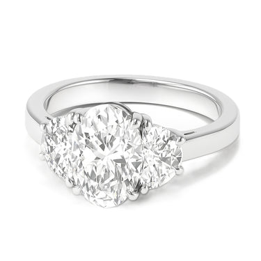 3 Stone Engagement Ring – Lab Diamond Engagement Ring in 18K Gold | Just Brilliant – lifestyle view