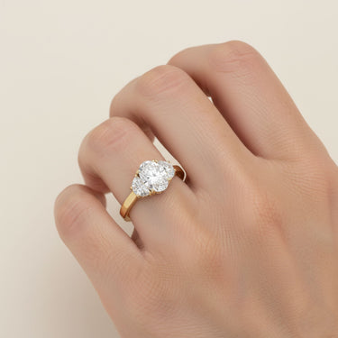 3 Stone Engagement Ring – Lab Diamond Engagement Ring in 18K Gold | Just Brilliant – view 7
